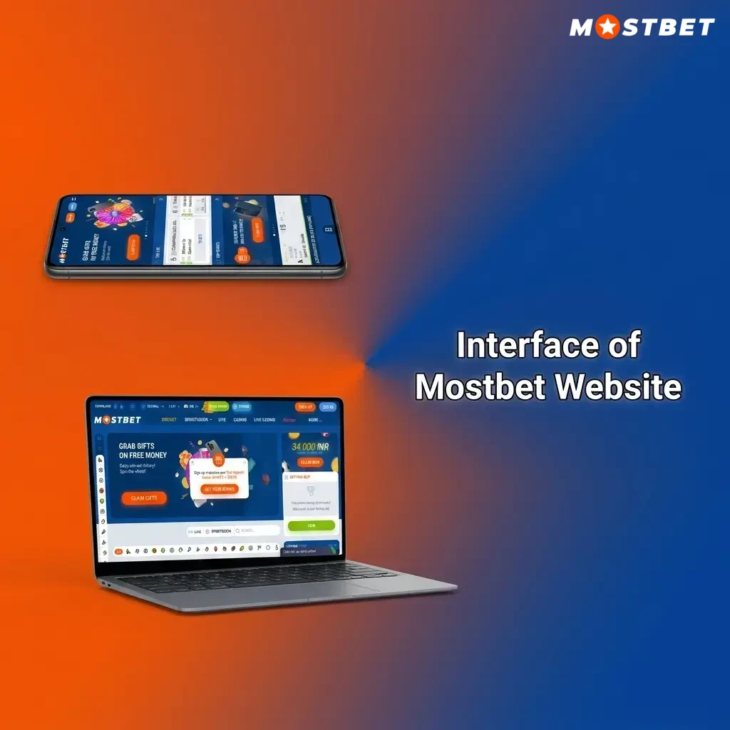 Mostbet website interface showing top navigation bar with Sports, Live Betting, Casino, Promotions and account controls